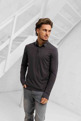 Dadado Bari Lange Mouwen Polo Heren Donkergrijs - Maat M - Kleur: Donkergrijs | Soccerfanshop