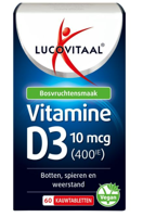 Lucovitaal Voedingssupplementen Vitamine D3 10mcg. 400IE 60 Kauwtabletten