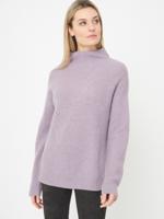 Ribgebreide trui met opstaande kraag van cashmere-melange