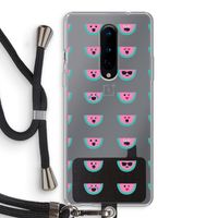 Smiley watermeloenprint: OnePlus 8 Transparant Hoesje met koord