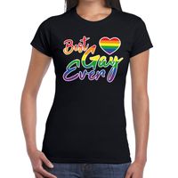 Best Gay ever gay pride t-shirt zwart voor dames - thumbnail