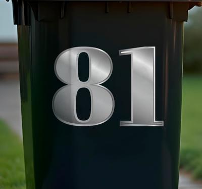 Container sticker Cijfers in zilveren stijl