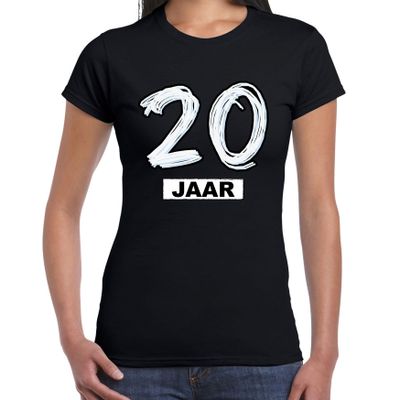 20 jaar verjaardag cadeau t-shirt zwart voor dames