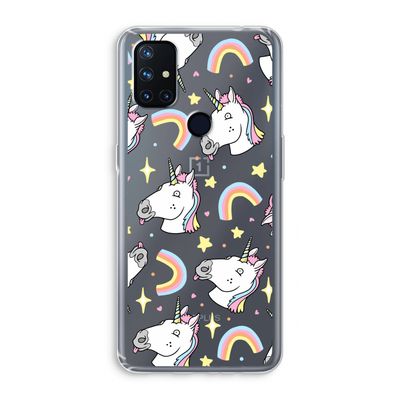 Rainbow Unicorn: OnePlus Nord N10 5G Transparant Hoesje