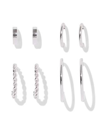 HEMA Oorringen zilver - 4 stuks (Silver)