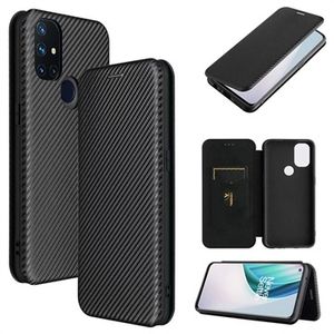 OnePlus Nord N10 5G Flip Case - Koolstofvezel - Zwart