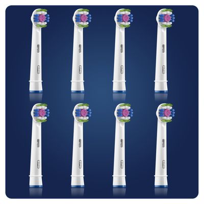 Oral-B 3D White Opzetborstel Met CleanMaximiser-technologie, Verpakking Van 8Stuks