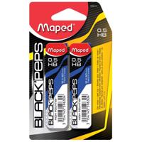 Maped Black&apos;peps potloodstiften, 0,5 mm, HB, blister van 2 etuis van 12 stuks