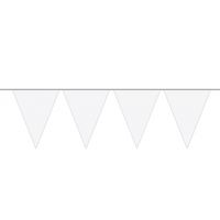 5x Carnaval vlaggenlijn wit 10 meter   - - thumbnail