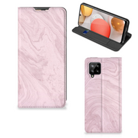 Samsung Galaxy A42 Standcase Marble Pink - Origineel Cadeau Vriendin