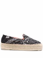 Manebi espadrilles à motif cachemire - Noir