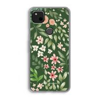 Botanical green sweet flower heaven: Google Pixel 4a Transparant Hoesje