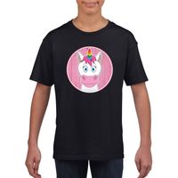 T-shirt eenhoorn zwart kinderen