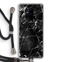 Zwart Marmer 2: OnePlus 8 Transparant Hoesje met koord