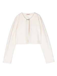 Liu Jo Kids veste crop en cuir artificiel - Blanc