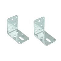 Hoekankers - 8x stuks - verzinkt - 9x9 cm - stoelhoek - slobgat 30 x 11 mm - hoekverbinding