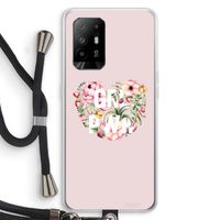 GRL PWR Flower: Oppo A95 5G Transparant Hoesje met koord