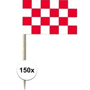 150x Rood/witte Noord Brabantse cocktailprikkertjes/kaasprikkertjes 8 cm