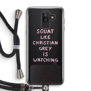 Christian Grey: Samsung Galaxy J8 (2018) Transparant Hoesje met koord