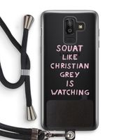 Christian Grey: Samsung Galaxy J8 (2018) Transparant Hoesje met koord