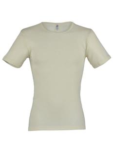 Heren T-Shirt Zijde Wol Engel Natur Kleur Gebroken wit Maat 54/56 - Extra Large