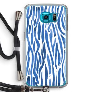 Blauwe nerven: Samsung Galaxy S6 Transparant Hoesje met koord