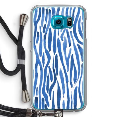 Blauwe nerven: Samsung Galaxy S6 Transparant Hoesje met koord