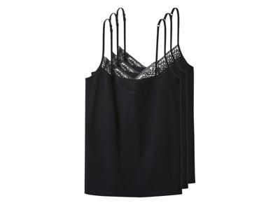 esmara Set van 3 dames spaghettitops (Zwart, S (36/38))