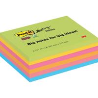 Memoblok Post-it 8645 Super Sticky 203x153mm assorti 6 stuks