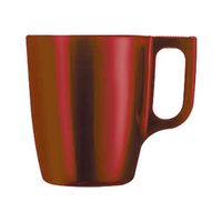 Koffie mok/beker metallic rood 250 ml   - - thumbnail