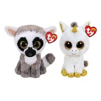 Ty - Knuffel - Beanie Buddy - Linus Lemur & Pegasus Unicorn
