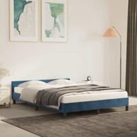 Bedframe zonder matras 140x200 cm fluweel donkerblauw