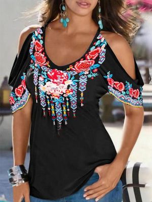 V Nek Loszittend Bloemen Topjes V Nek Loszittend Bloemen Topjes