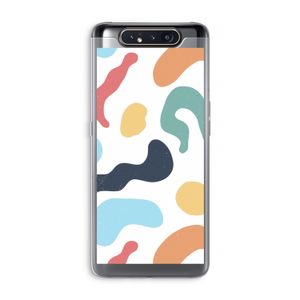 Memphis Shapes Blue: Samsung Galaxy A80 Transparant Hoesje