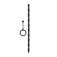 Silicone Plug & Cock Ring Set - Urethral Sounding - Black - thumbnail