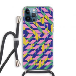 Skew Blush 1: iPhone 12 Pro Transparant Hoesje met koord