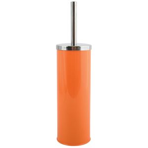 MSV Toiletborstel in houder/wc-borstel - metaal - oranje - 38 cm   -