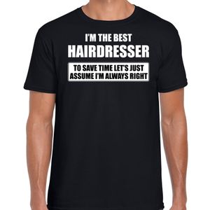 The best hairdresser - always right t-shirt cadeau kapper zwart heren 2XL  -