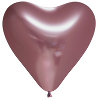 Ballonnen hart metallic rosé goud 6 stuks - thumbnail