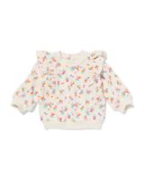 HEMA Babytrui velours rib bloemen ecru (ecru)