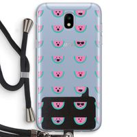 Smiley watermeloenprint: Samsung Galaxy J5 (2017) Transparant Hoesje met koord