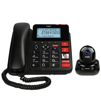 Fysic FX3960 - Vaste telefoon met antwoordapparaat en draadloze SOS panieknop, zwart Fysic FX3960 - Vaste telefoon met antwoordapparaat en draadloze SOS panieknop, zwart