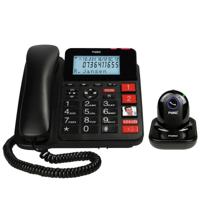 Fysic FX3960 - Vaste telefoon met antwoordapparaat en draadloze SOS panieknop, zwart