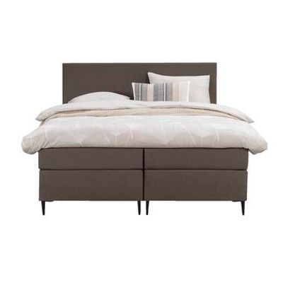 Boxspring Liv egaal - donkerbruin - 180x200 cm - slanke poot - Leen Bakker