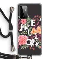 Hello in flowers: Samsung Galaxy A72 5G Transparant Hoesje met koord - thumbnail