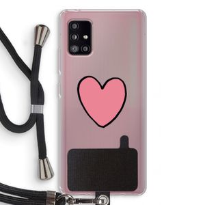 Hartje: Samsung Galaxy A51 5G Transparant Hoesje met koord