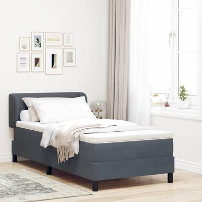 Boxspringbed met donkergrijs fluwelen matras 80x200 cm