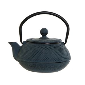 Items Kitchen Theepot Oriental - gietijzer/rvs - 600 ml - indigo blauw - Theepotten