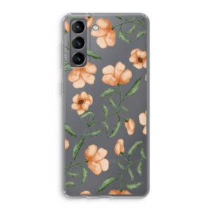 Peachy flowers: Samsung Galaxy S21 Transparant Hoesje