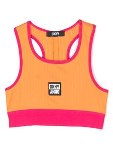 Dkny Kids t-shirt crop à patch logo - Orange